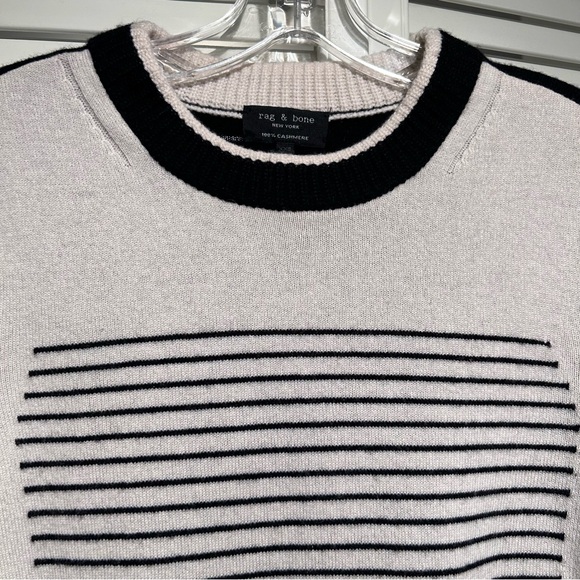 Rag & Bone Masie Striped Crewneck Cashmere Sweater As Seen on Veep Quiet Luxury - Picture 8 of 9
